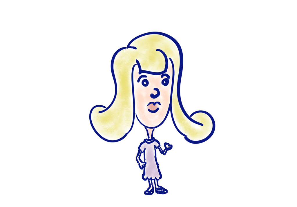 Cartoon of a woman.